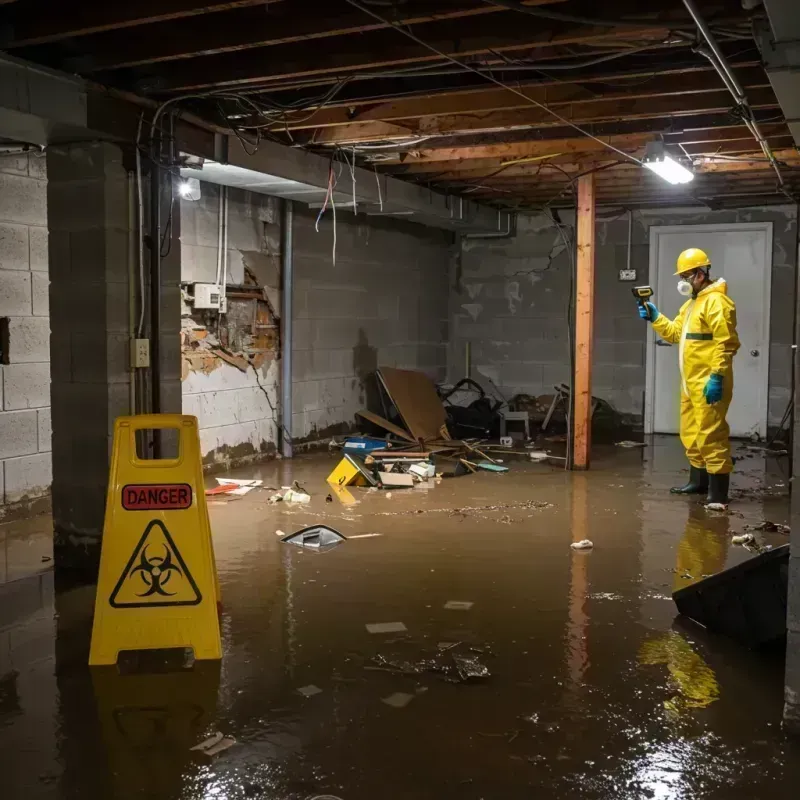 Flooded Basement Electrical Hazard in Vienna, IL Property